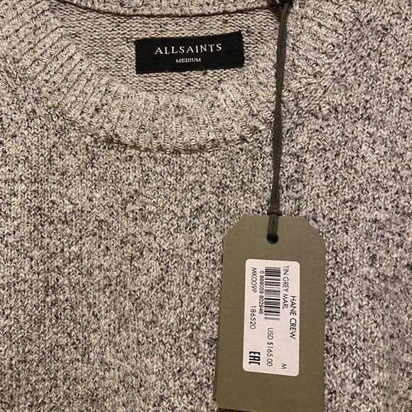 All Saints Sweaters All Saints Mens Hane Crew Neck Wool Sweater